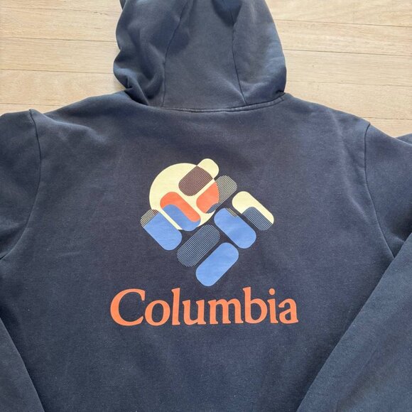 Columbia black hoodie with orange logo men’s size Large - Picture 7 of 7